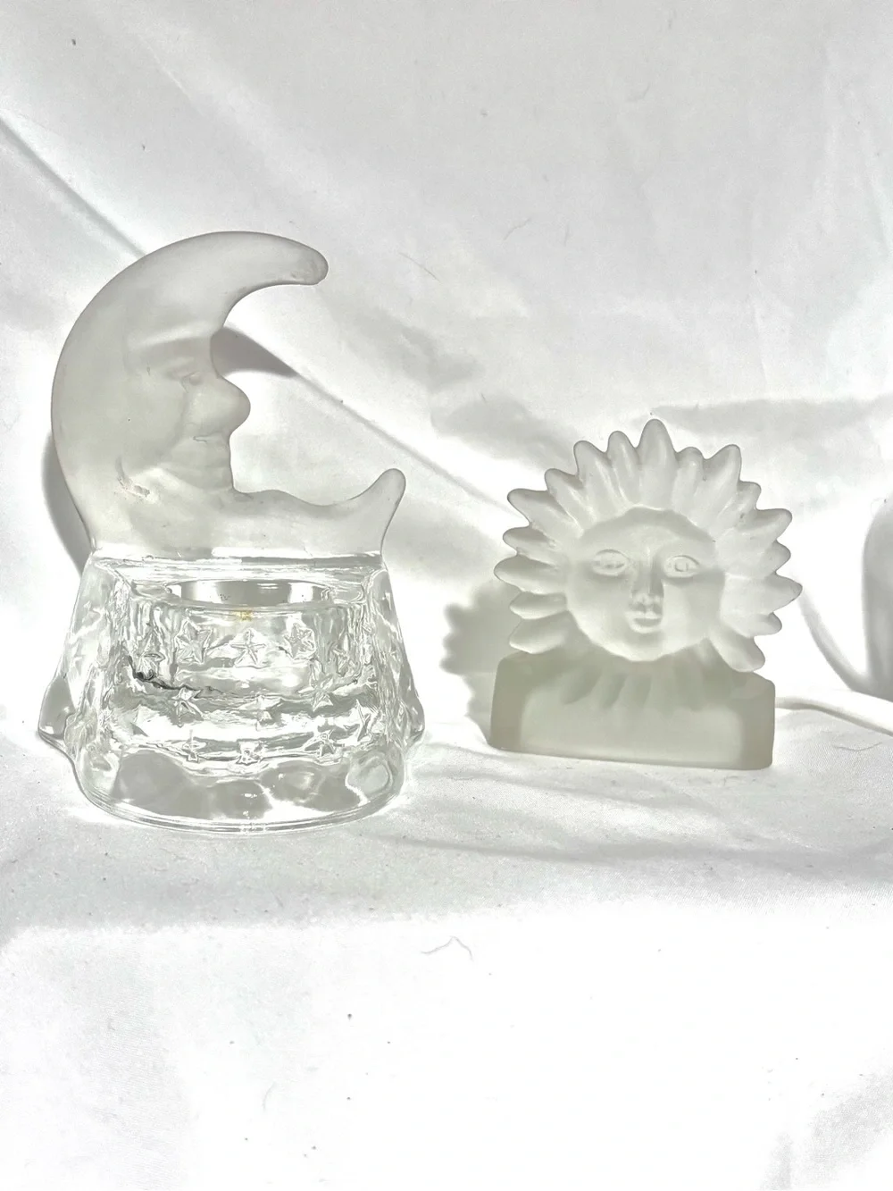 Frosted Glass Moon & Sun Decorative Accent Set
